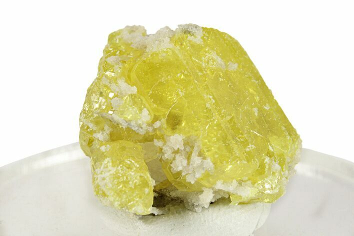 Striking Sulfur Crystals on Fluorescent Aragonite - Italy #271237
